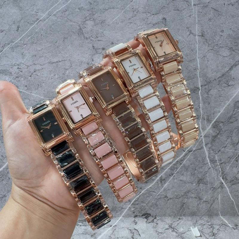 Jam Tangan Rantai Fs Square Mix Ceramic