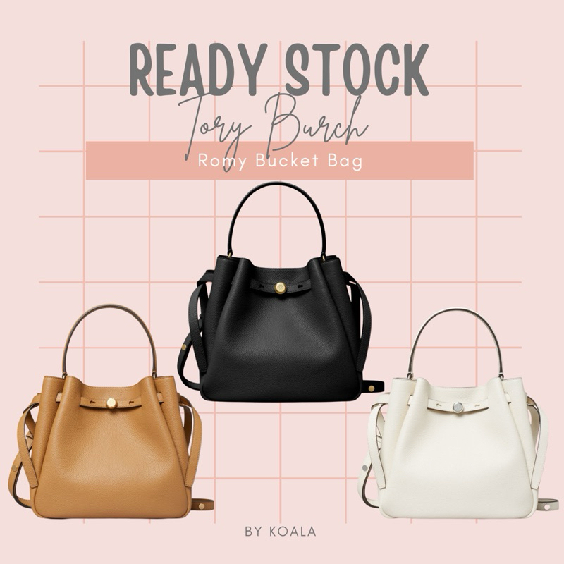 Tas Tory Burch Romy Pebble Bucket Bag