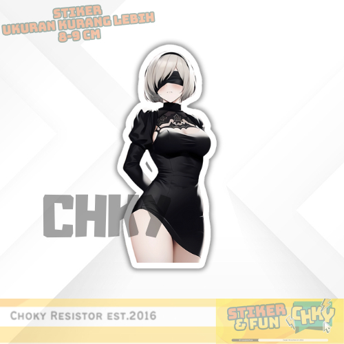 

Stiker Sticker Vinyl Laminasi Glosy YORHA 2B NIER AUTOMATA Vol 14