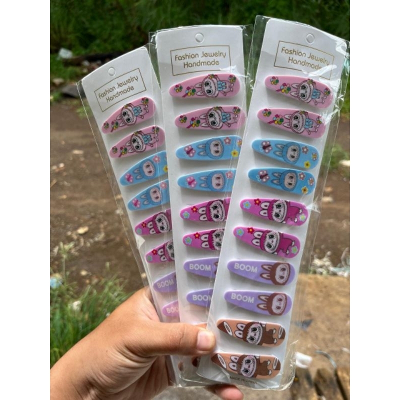 10 PCS  JEPIT LABUBUJEPIT TIPTOP  LABUBU JEPIT RAMBUT ANAK KARAKTER JEPIT TIPTOP PRINT