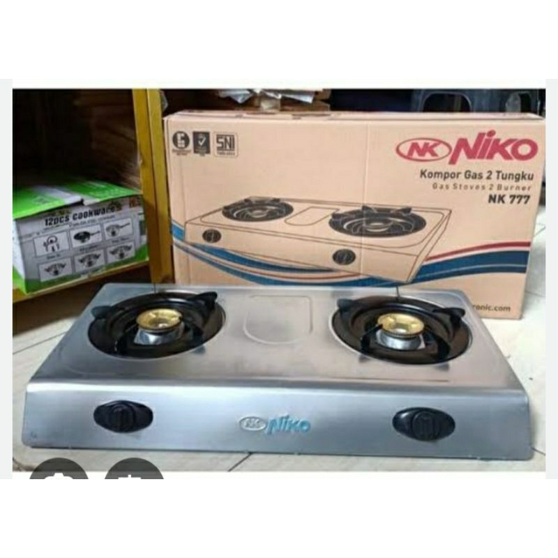 kompor gas 2tungku niko body stainlest/kompor 2tungku
