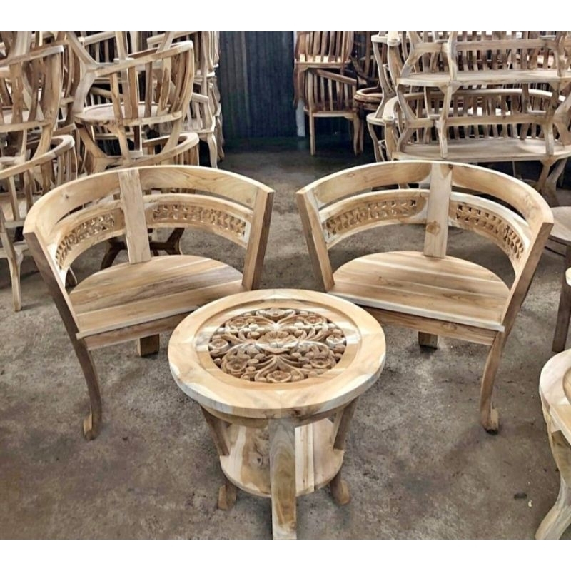 kursi cantik ukir / kursi teras cantik / kursi teras ukir / kursi teras jati