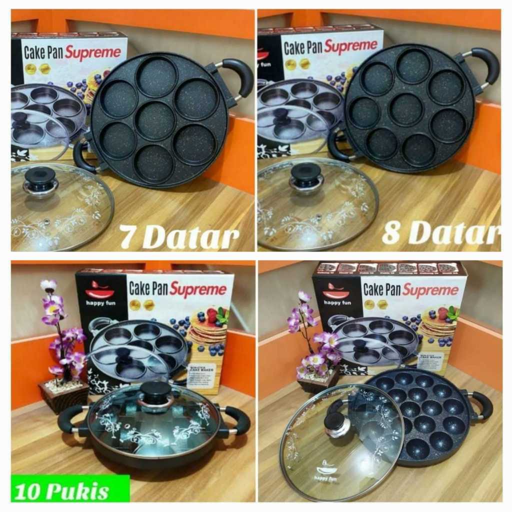 Happy FUN Cetakan Kue Teflon 8 Lubang Datar PREMIUM