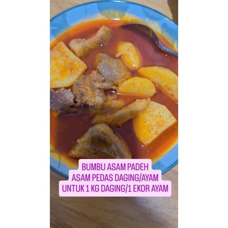 

BUMBU ASAM PADEH/ASAM PEDAS DAGING/AYAM 200 GRAM UNTUK 1 KG DAGING/1 EKOR AYAM ASLI MINANG