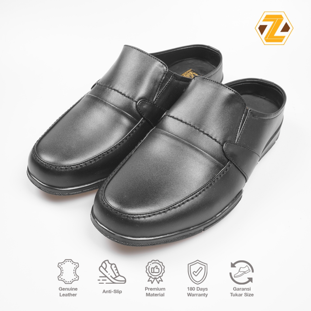 Zeger Sepatu Selop Kulit Pria - GATRA 813