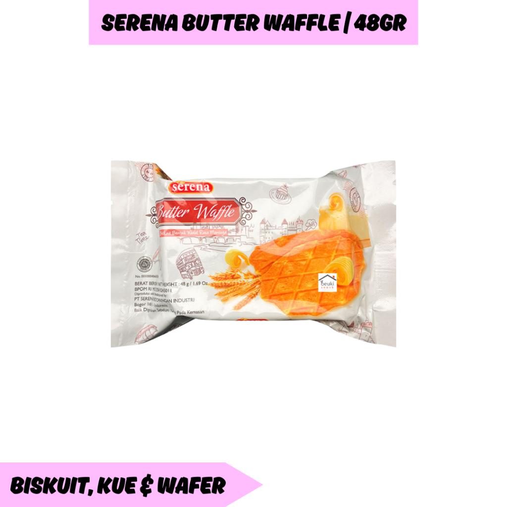 

Serena Butter Waffle Biskuit Bentuk Wafel Rasa Mentega