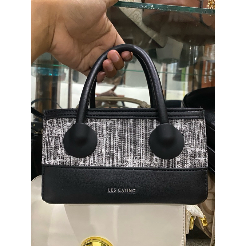 Vash Mini Satchel Linen Black Les Catino