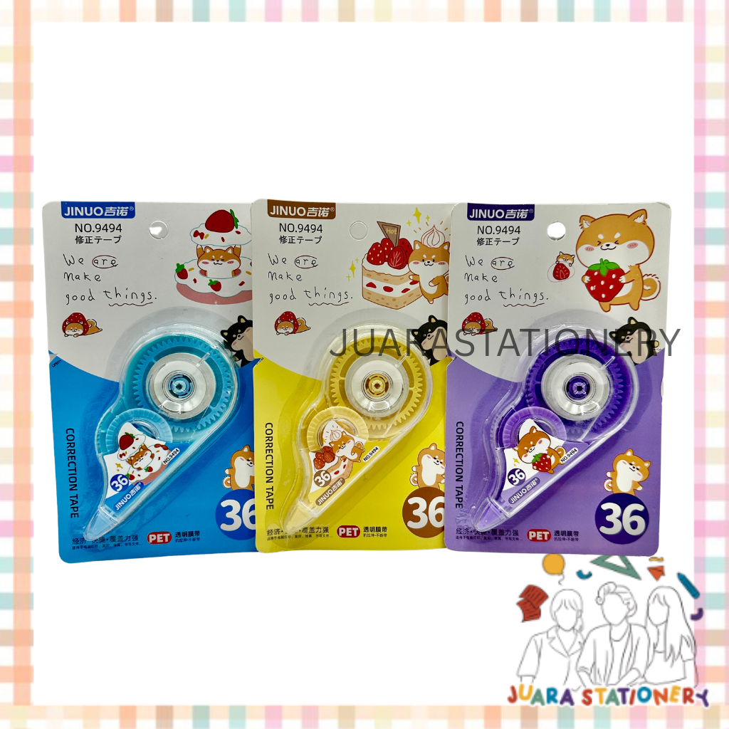 

(735) JUARASTATIONERY Correction Tape Jinuo 9494 Shiba Inu / Tip Ex Kertas Tip-Ex Kertas