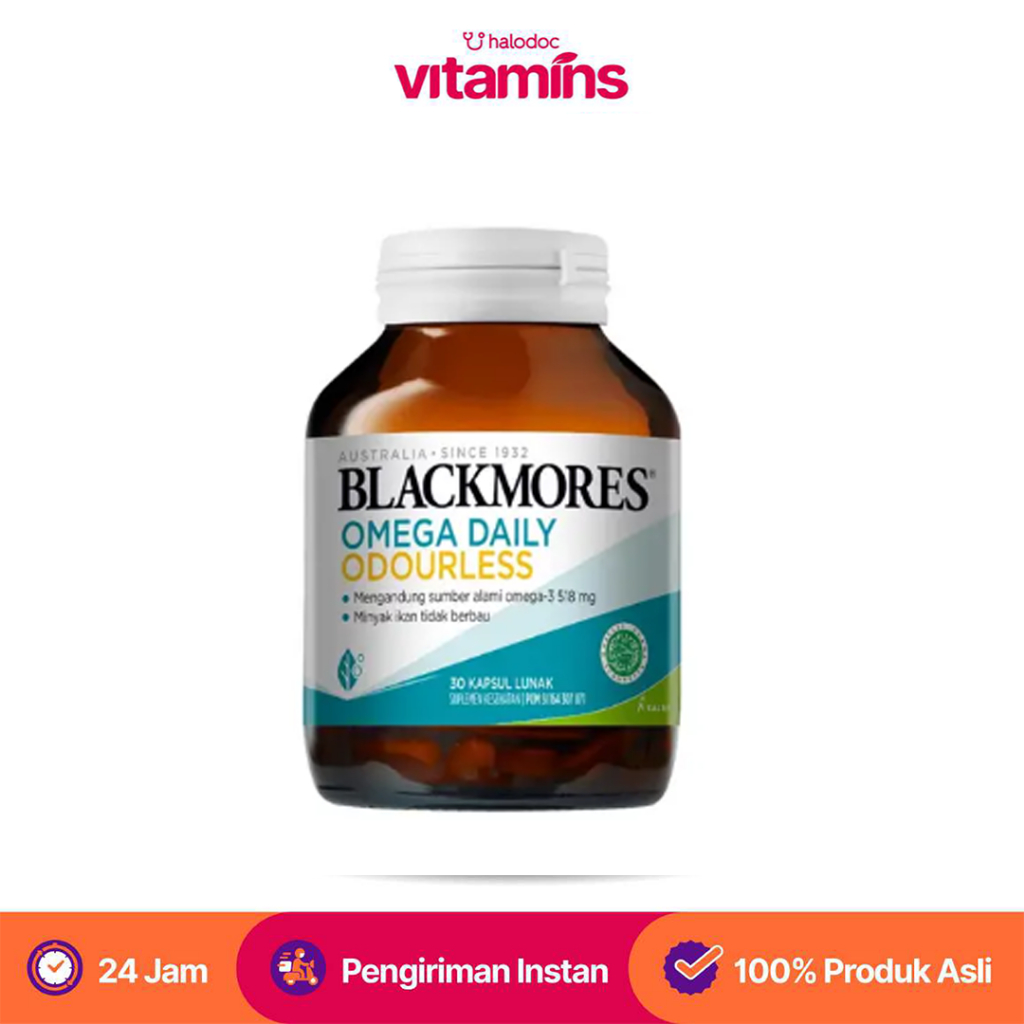 Blackmores Omega Daily Odourless Suplemen Omega 3 30 Kapsul Lunak