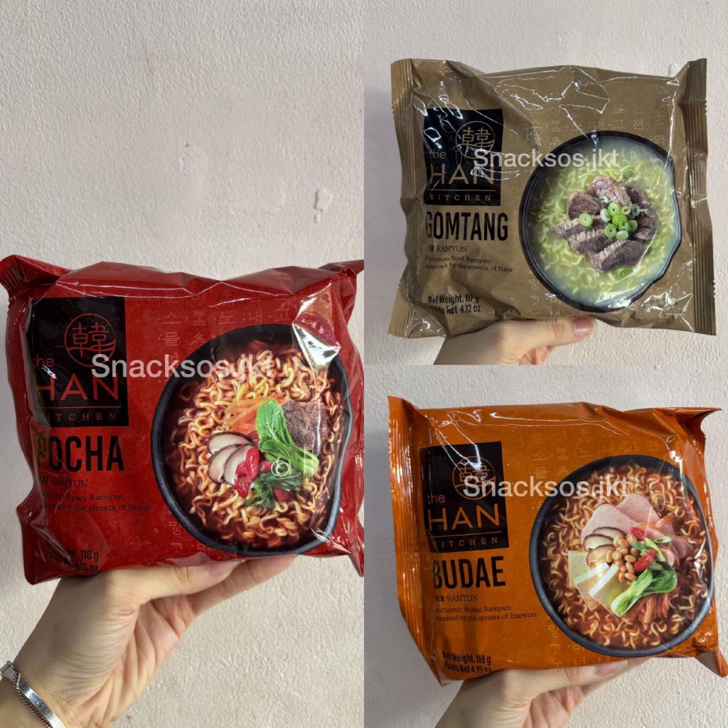 

THE HAN KITCHEN RAMYUN BUDAE / PREMIUM BEEF RAMYUN GOMTANG / PREMIUM SPICY RAMYUN POCHA - MIE INSTANT KOREA