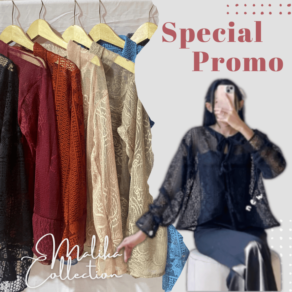 Brokat Malika Premium Cardigan Tali Depan Brukat Outer Crop Outer Brokat Tali Premium Outer Malika W