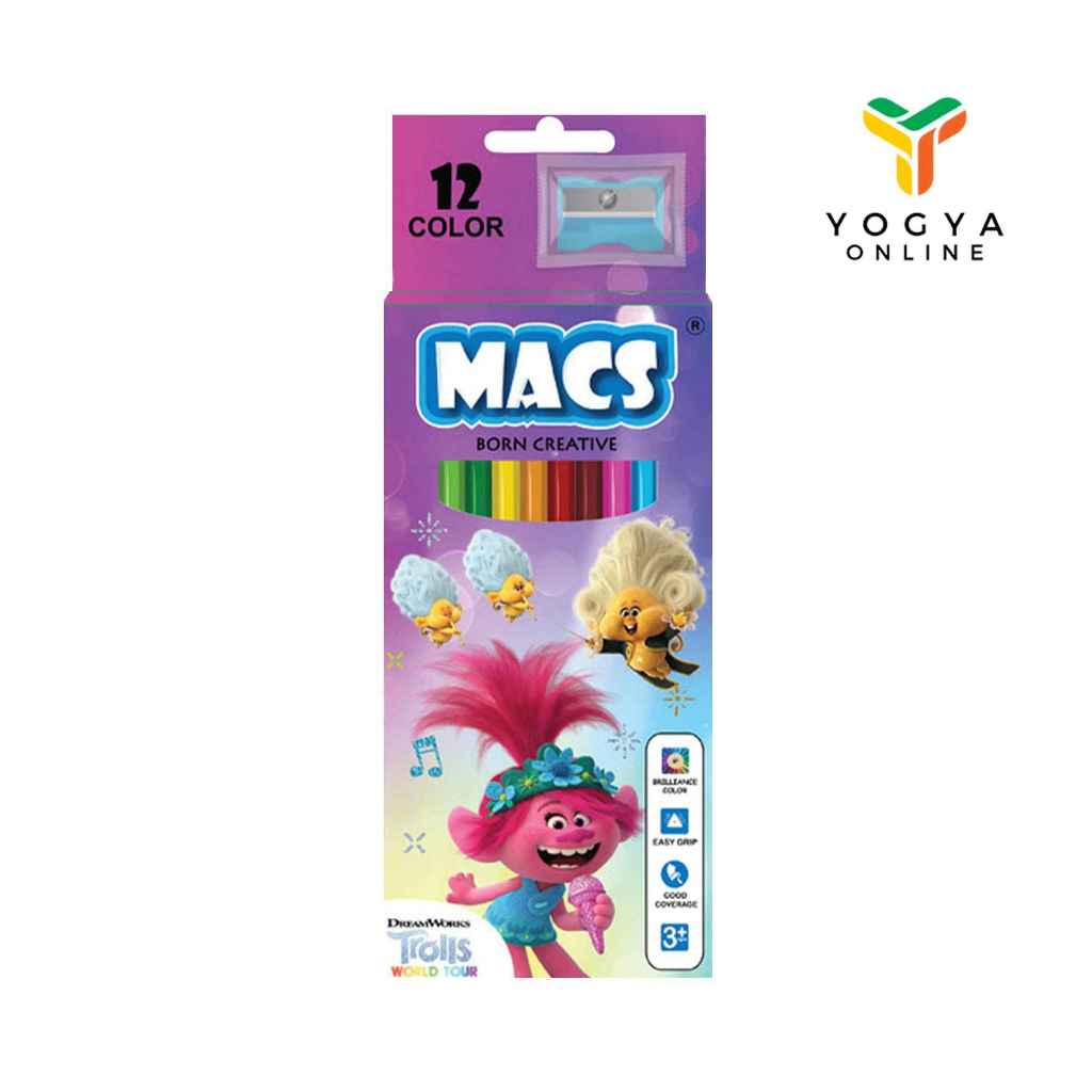 

Macs 12 Color Pencils Trolls R0822