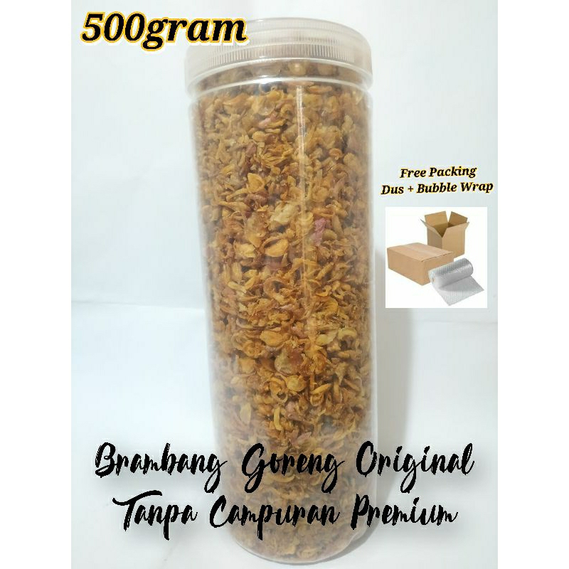 

Brambang Goreng Probolinggo Original Tampa Campuran Tepung Premium 500gram Kemasan Toples