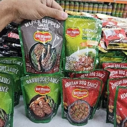 

ED 05.26 POUCH 250GR - DELMONTE 250GR BARBEQUE SAUCE - KOREAN BBQ - SPAGHETTI - BLACK PEPPER