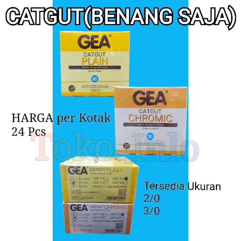 CATGUT WITOUT NEEDLE CHROMIC / PLAIN / Catgut Tanpa Jarum / Benang Catgut Chromic / Plain