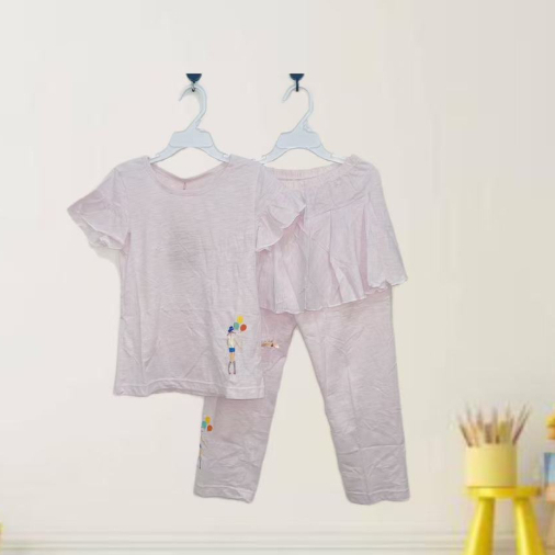 Setelan Baju Tidur Panjang Rok Celana Pink Anak dan Dewasa