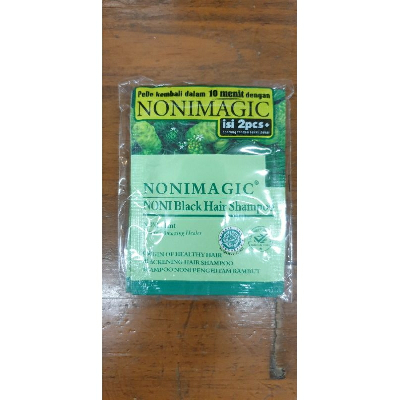 Shampoo penghitam rambut buah mengkudu noni Nonimagic isi 2 bks