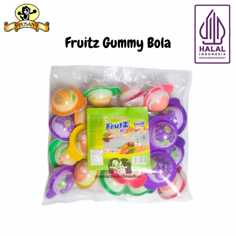 

PUSAN PERMEN LUNAK JELI FRUTZ GUMMY BOLA 160gr ISI 20pcs