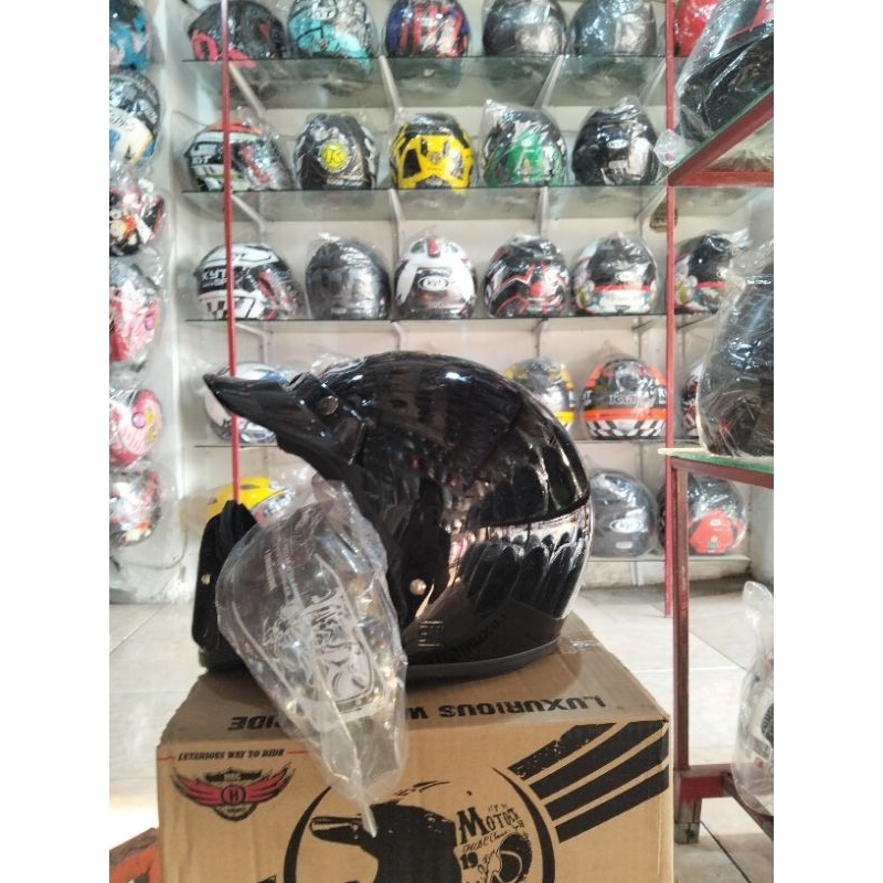 helm Cakil HBC kaca lepas pasang