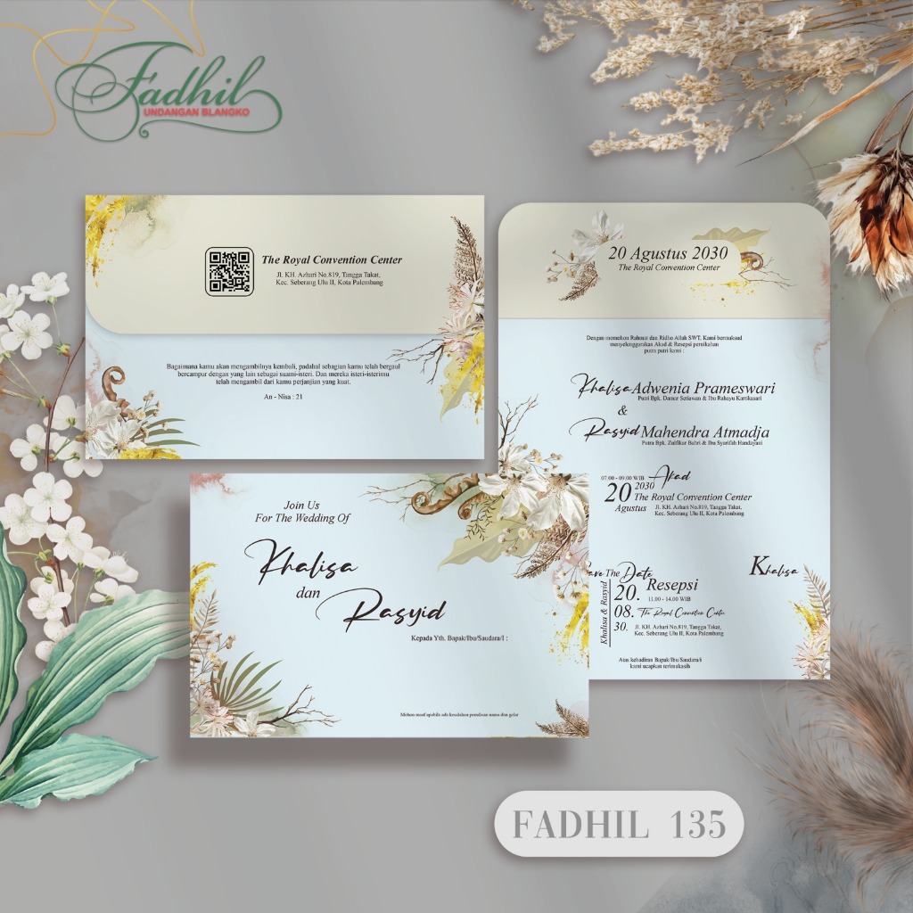 BLANGKO UNDANGAN NIKAH - BLANKO UNDANGAN KOSONGAN FADHIL 135 - 140