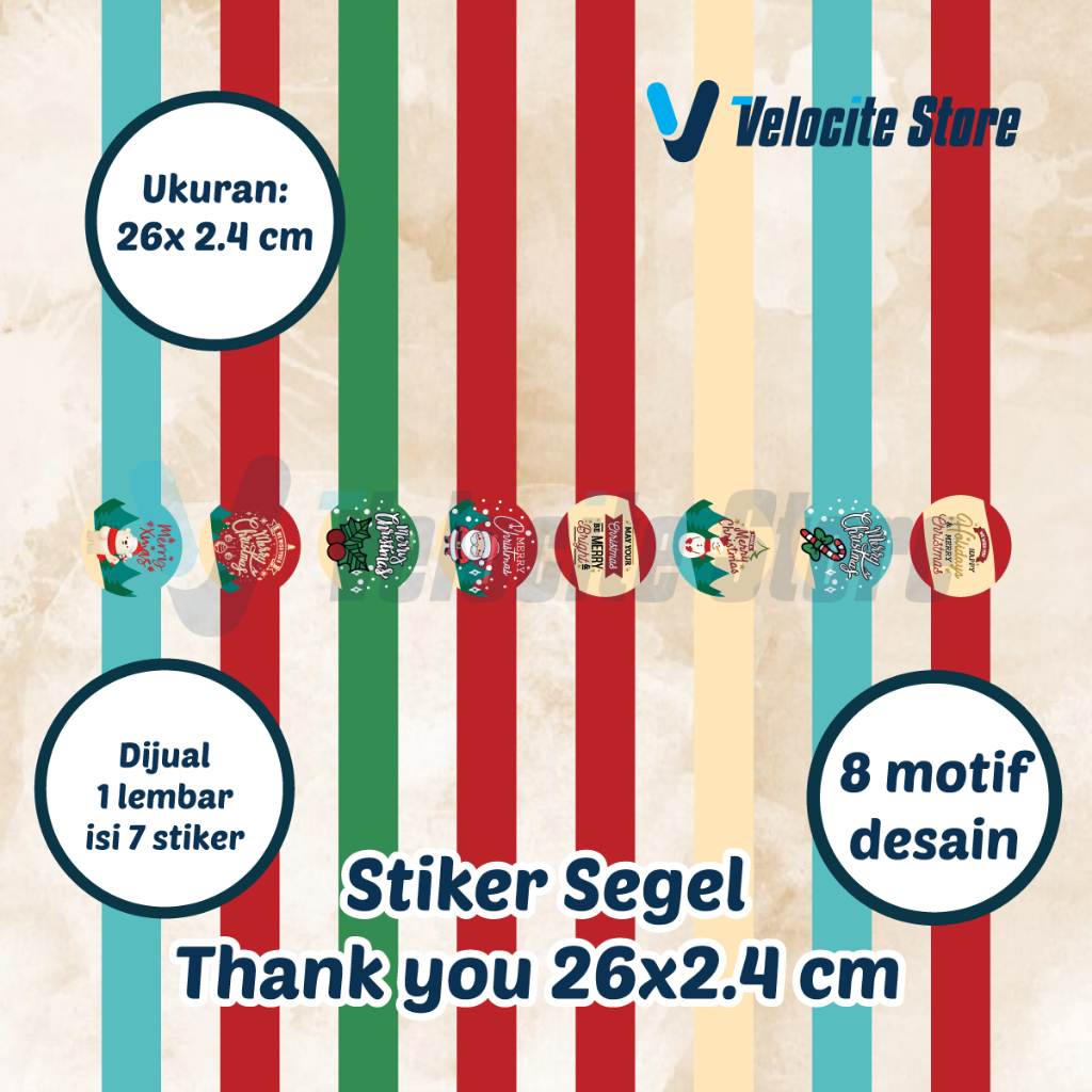 

STICKER SEGEL NATAL/MERRY CHRISTMAS/XMAS/TOPLES/STIKER SEGEL NATAL 26x2.4 cm