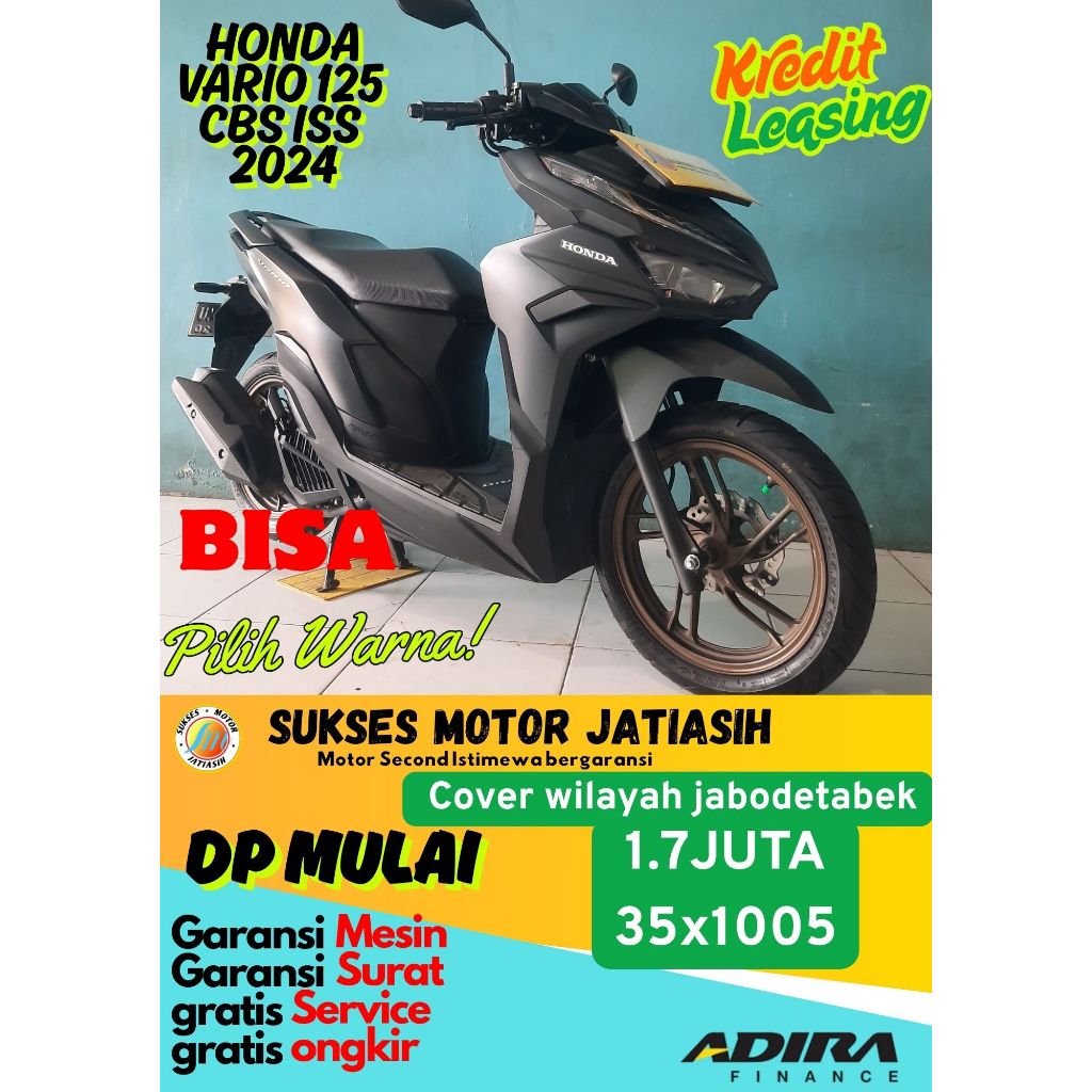 proses registrasi DP motor Honda vario 125 cbs iss 2024 bebas pilih warna