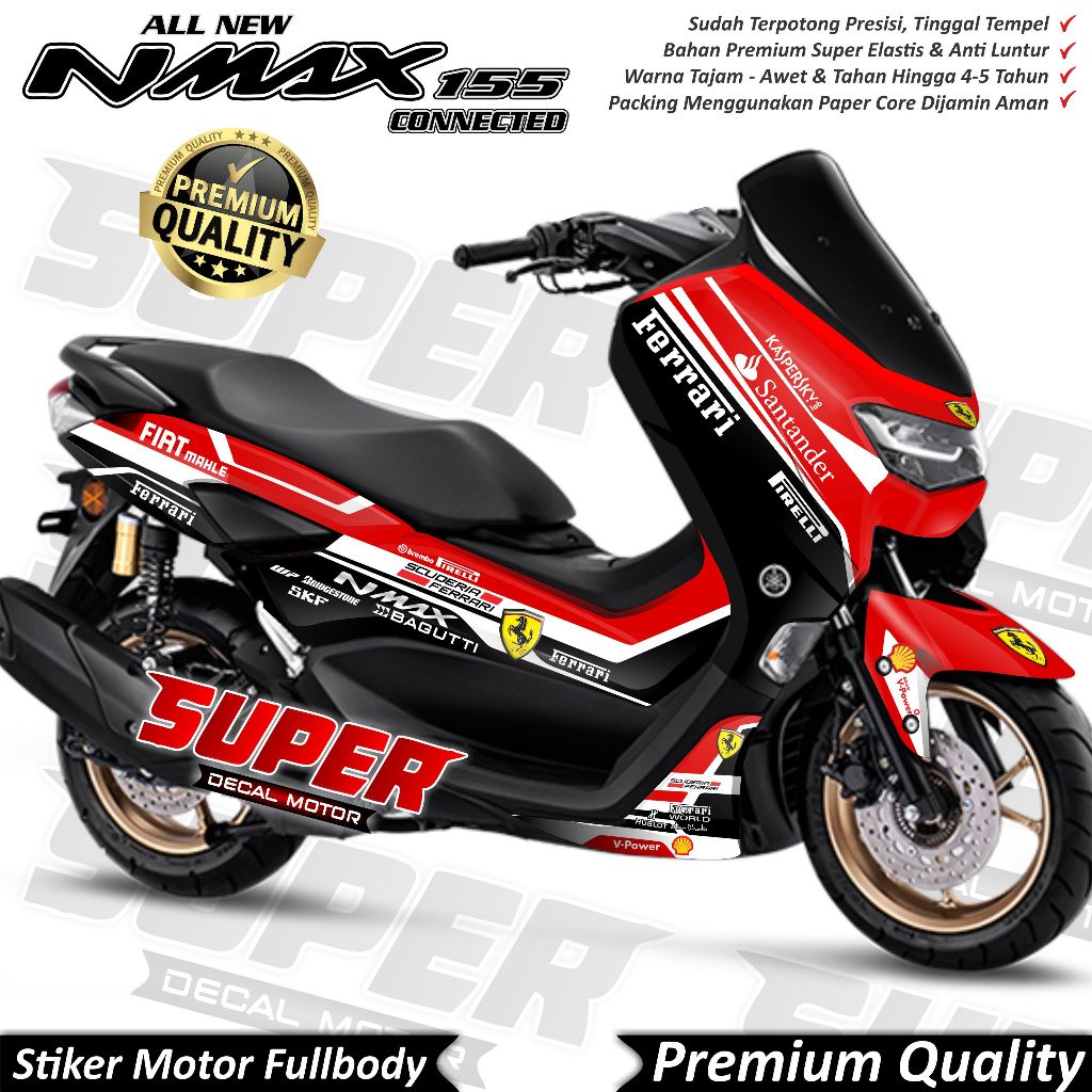 TERBARU Stiker Decal Yamaha Nmax 2020 2021 2022 Full Body Variasi Ferrari Keren
