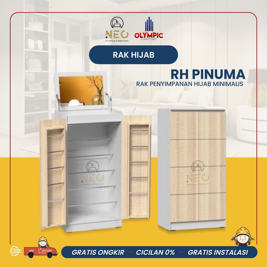 NEO - RAK HIJAB RH PINUMA LEMARI HIJAB RAK PENYIMPANAN HIJAB RAK GANTUNG HIJAB MINIMALIS PONTIANAK