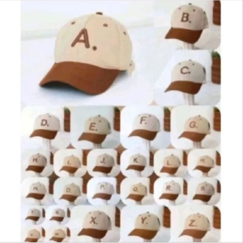 Topi Anak inisial A-Z, Topi Anak huruf, Topi anak keren, Topi anak baseball huruf