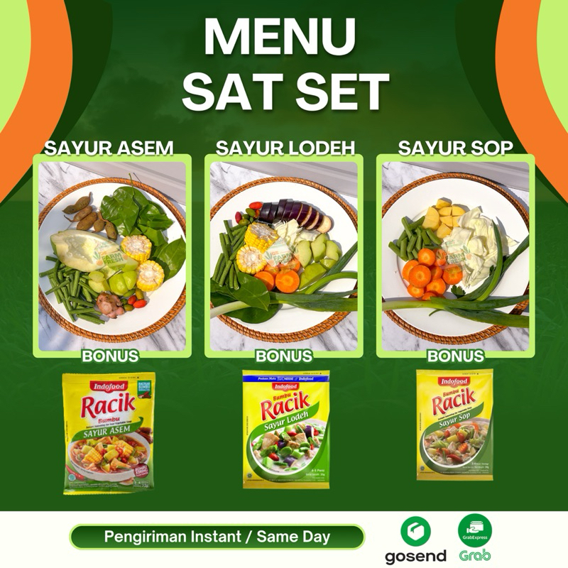 

[KIRIM INSTAN] Paket Sayur Sat Set BONUS RACIK