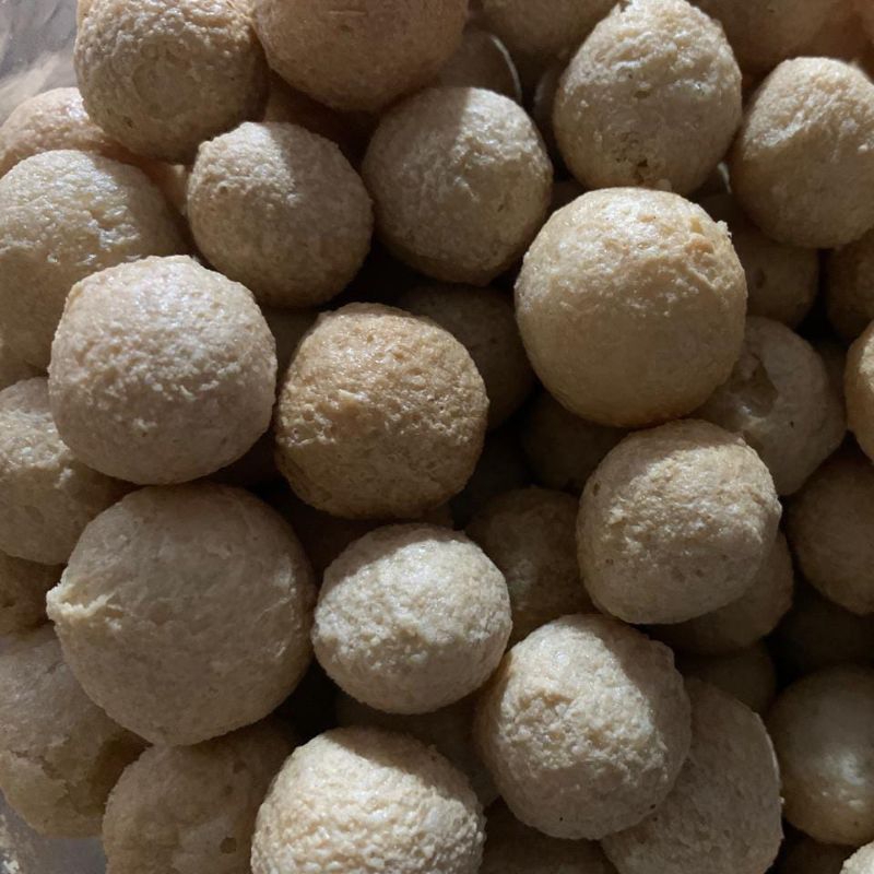 

Tahu Bulat Mini Kering / Tahu neker Original Renyah, Gurih, nagih Kemasan 250grm