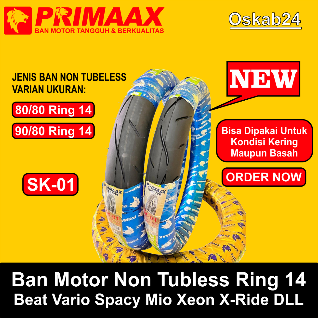 Ban Motor PRIMAX Sk01 Ring 14 Cocok Untuk Motor Vario Beat Mio Nouvo Fino