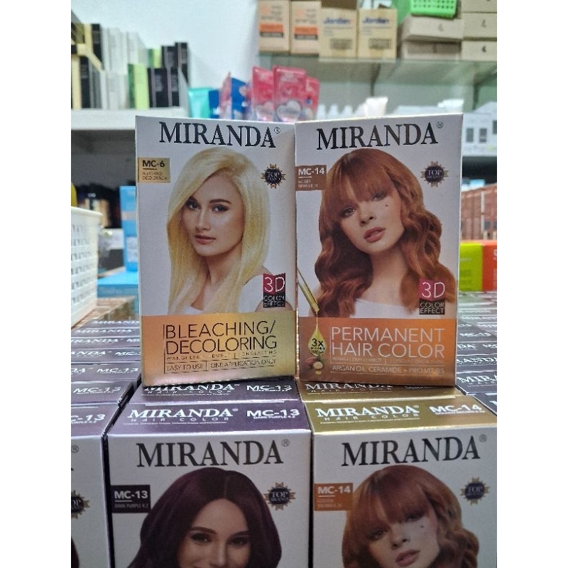 paket pewarna rambut miranda mc 6 bleaching + miranda mc 14 golden brown