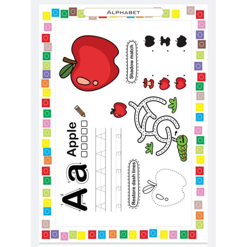 Worksheet Anak Belajar Alphabet | usia 2-10 tahun