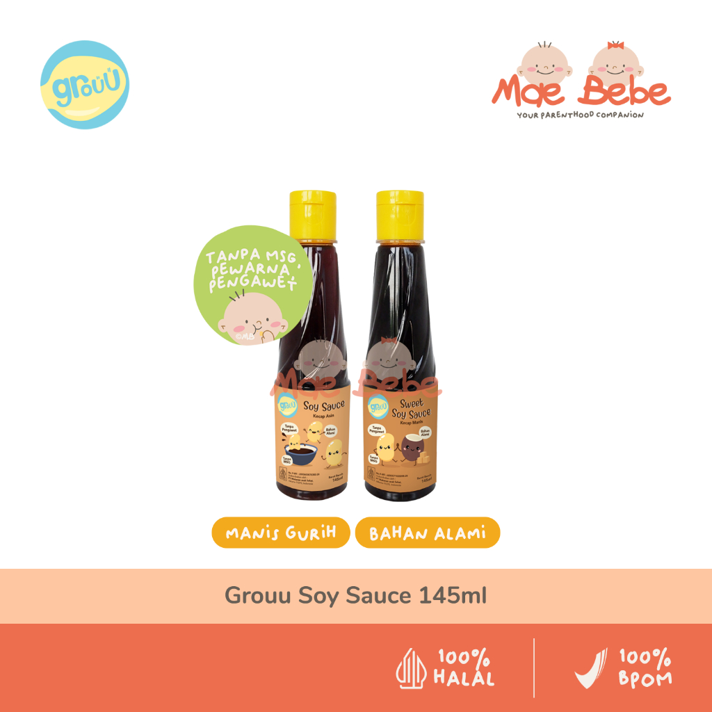 

[PROMO] Grouu Soy Sauce Kecap Asin Manis MPASI Anak Alami Tanpa MSG & Pengawet 145ml