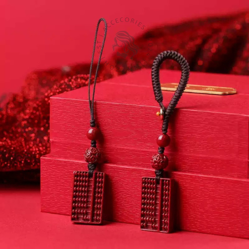 HKC001 Gantungan Kunci Mobil HP Keychain Bentuk Sempoa Unik Batu Alam Variasi Hadiah Pasangan Couple