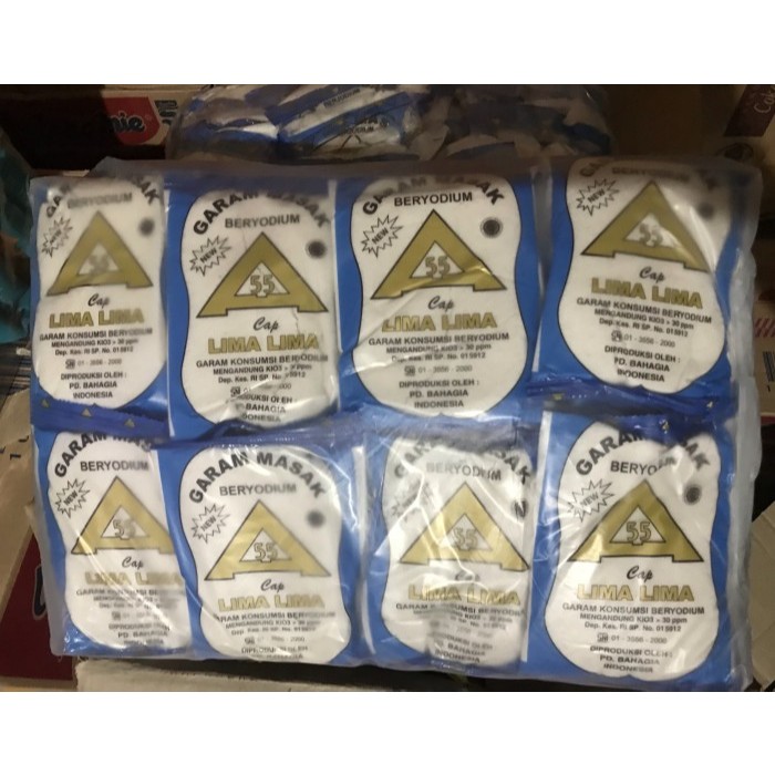 

Garam Masak Atau Halus 35 Pcs Garam Dapur // Garam Beryodium 100gram Cap Lima Lima // Cap Mutiara Laut