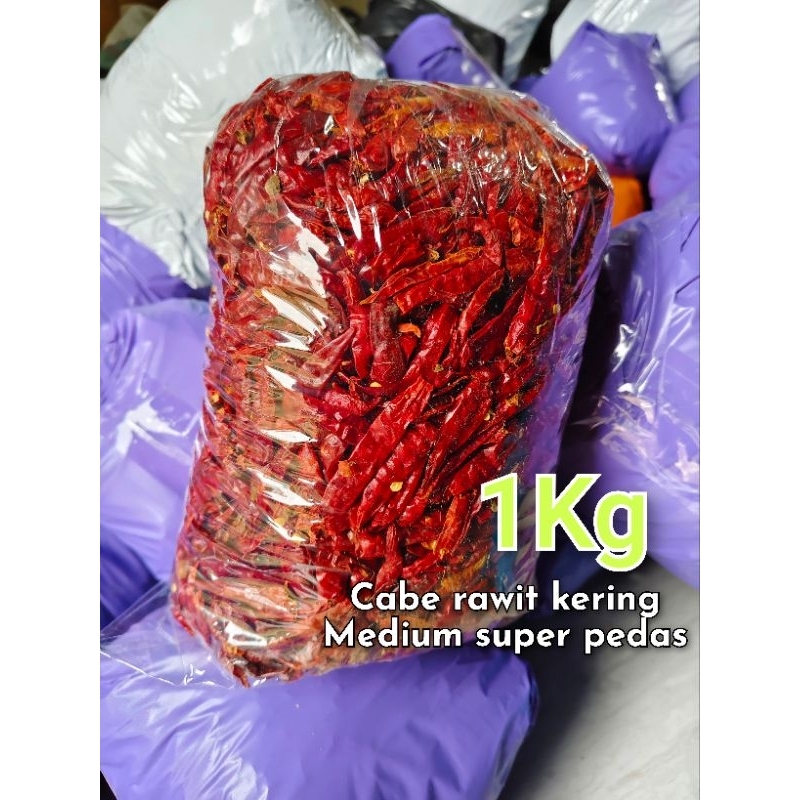 

Promo 1Kg Cabe Rawit Merah Kering Super Pedas