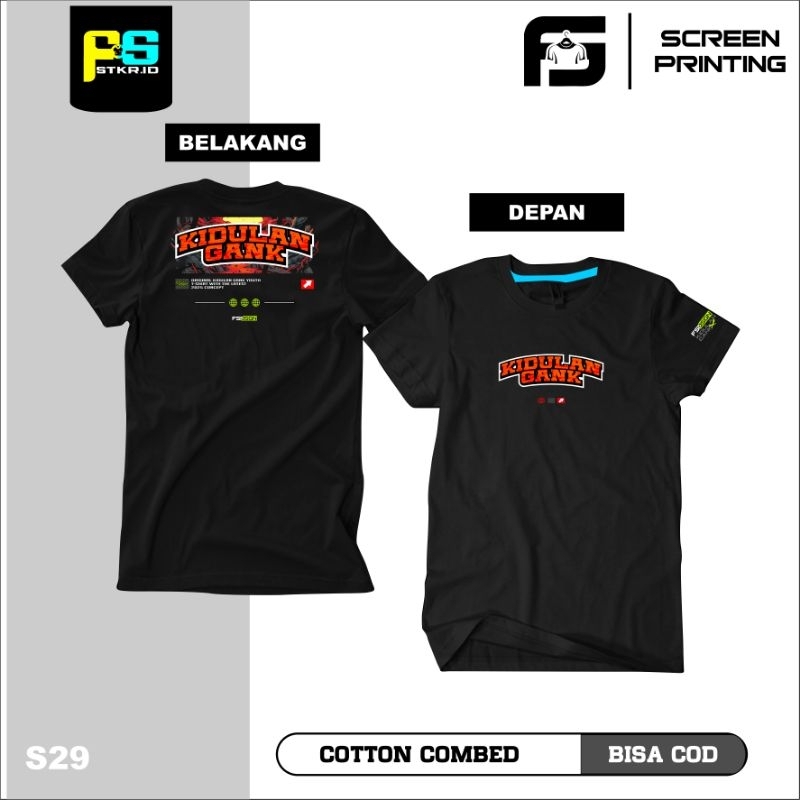 Kaos T-Shirt Kidulan Gank 2025 Konsep Dengan Terbaru Cotton Combed 30S Warna Hitam Biru Navy