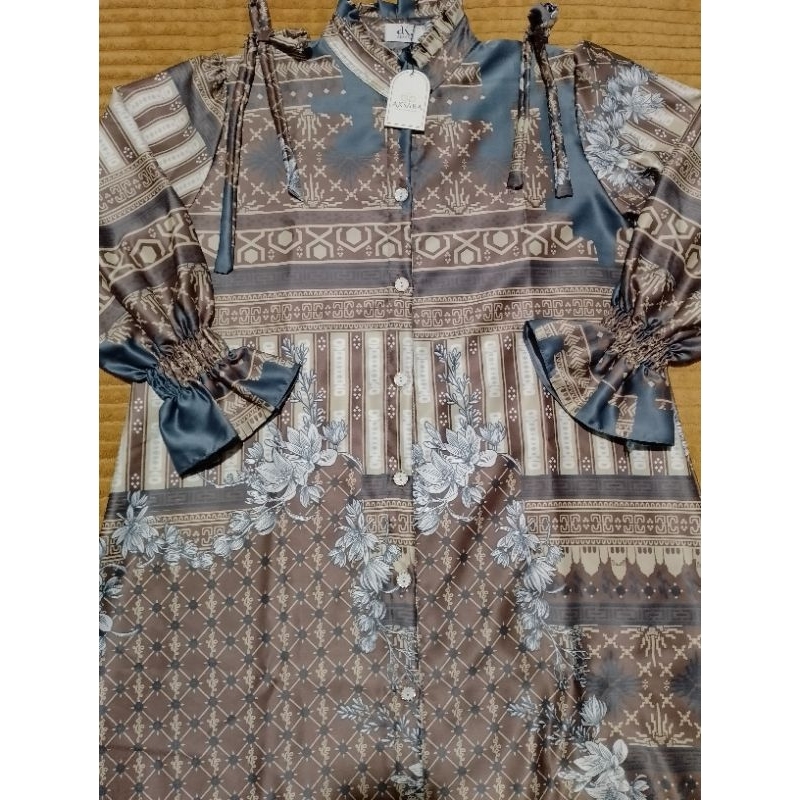 gamis Silk tangan terompet