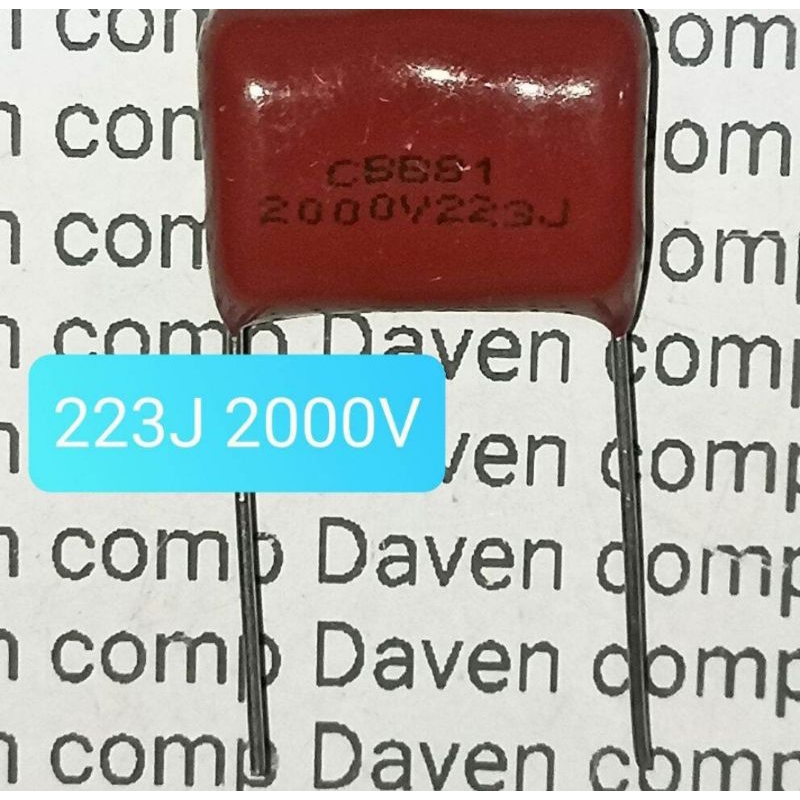 KAPASITOR MILAR 223J 2000V MYLAR 223J 2000 VOLT 223 J 2000VOLT