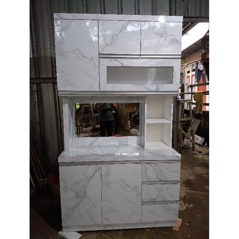 Rak dapur 3 pintu hpl minimalis