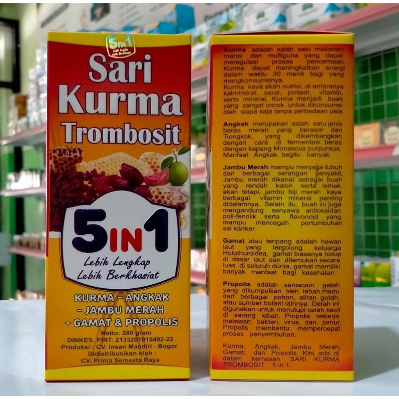 

SARI KURMA TROMBOSIT 5 IN 1 280 GRAM