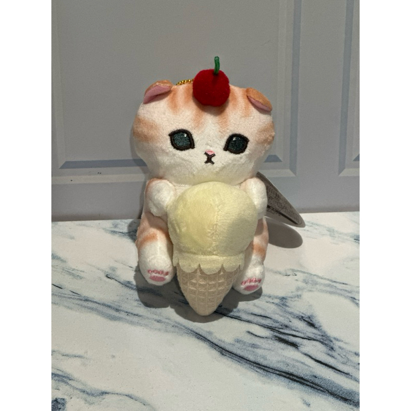 Mofusand Cherry Ice Cream Nyan Keychain Plushie Japan