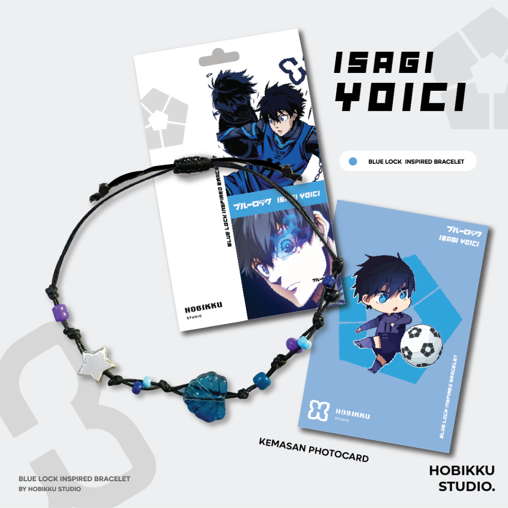 Bracelet Anime Blue Lock - Gelang Manik Charm - Gelang anime Isagi yoici Bachira - Nagi - Itoshi Rin