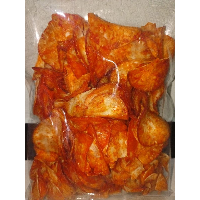 

Snack Kiloan Singkong Pedas Bumbu Rujak Lengket Medok Rasa Pedas Manis Gurih Asin