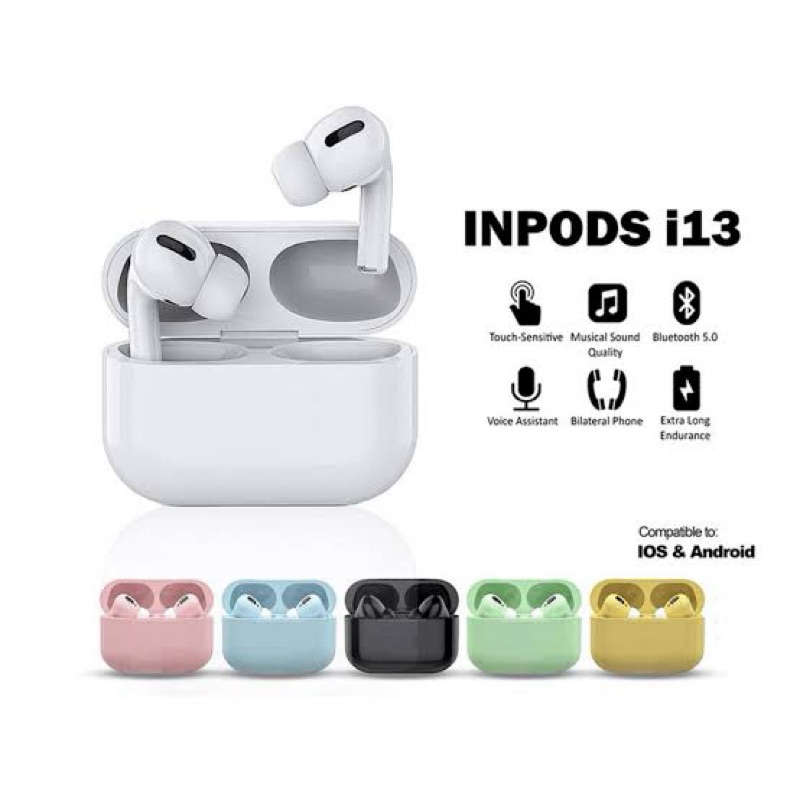 i13 TWS Wireless Bluetooth Headset Earphone Bass