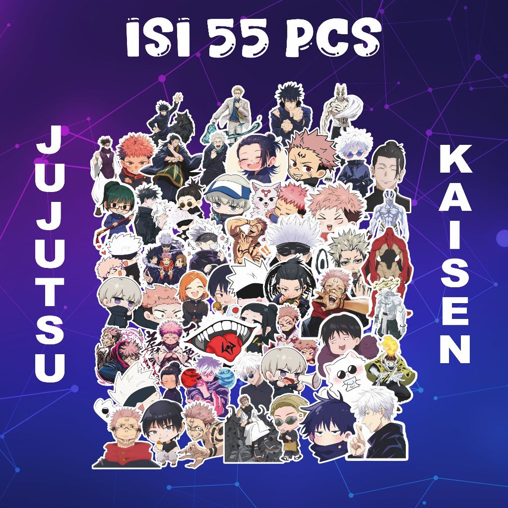 

STIKER PACK JUJUTSU KAISEN | ISI 55 PCS | STIKER ANIME KEKINIAN | VINYL WATERPROOF & DIE-CUT PRESISI | COCOK UNTUK SEMUA MEDIA!