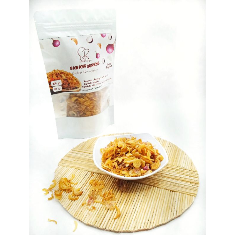 

bawang goreng tanpa campuran tepung, bawang goreng SR, bawang goreng enak