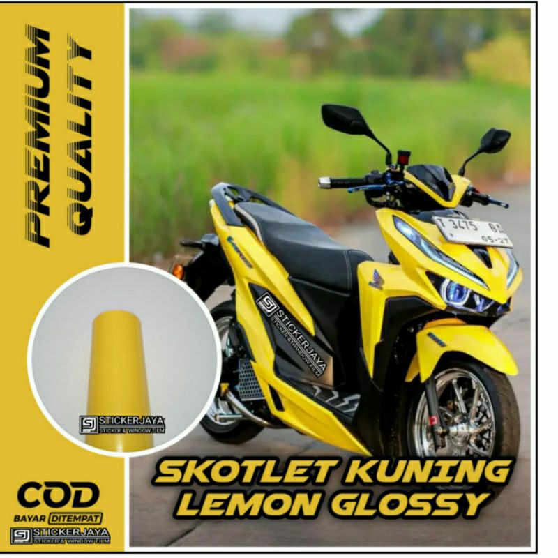 Stiker Skotlet Motor Kuning Lemon Sticker Skotlet Motor Mobil Otomotif Kuning Lemon Doff Glosy skotl